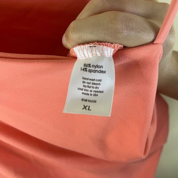 NWT Revolve Susana Monaco Size XL Tank Dress Peach Blush Ruched Slit Maxi Length - Picture 8 of 8